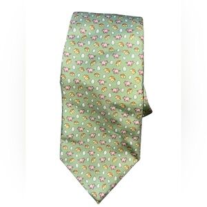 Vineyard Vines Silk Tie Pigs Eggs and Cheese Print